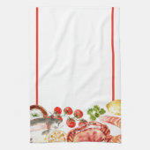 Meeresfrüchte Fest Roter Streifen Geschirrtuch (Vertikal)