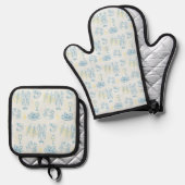 Meeresfrüchte-Festmahl Ofenhandschuh & Topflappen-Set (Vorderseite/Rückseite)