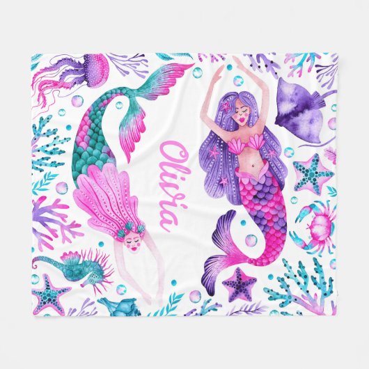 Meeresfrüchte Fleecedecke (Vorderseite (Horizontal))