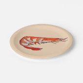 Meeresfrüchte Garnelen Abendessen Party oder GRILL Pappteller (Schrägansicht)