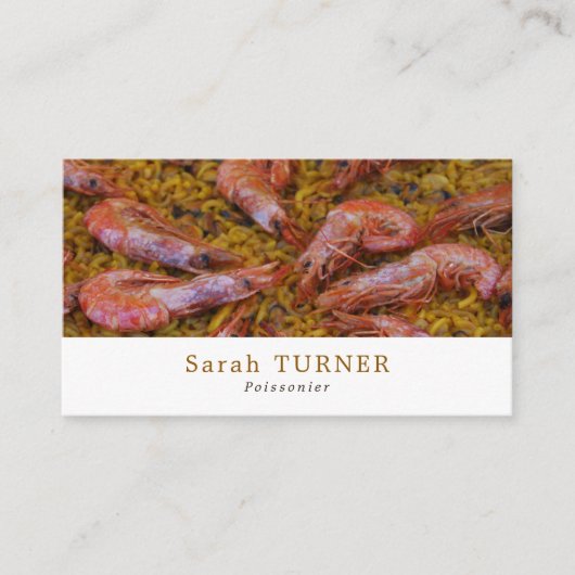 Meeresfrüchte Garnelen, Koch, Kochen Visitenkarte (Vorderseite)