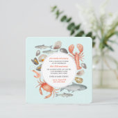 Meeresfrüchte-Gemisch-Einladung Einladung (Stehend Vorderseite)