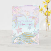 Meeresfrüchte Glitzer Meerjungfrau Karte (Gelbe Blume)