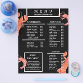 Meeresfrüchte Grill Restaurant Speisekarte Flyer (Einzeln)