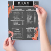 Meeresfrüchte Grill Restaurant Speisekarte Flyer (Hand)