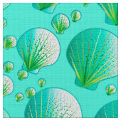 Meeresfrüchte-Grüne Muscheln auf Aqua Stoff (Nahaufnahme)