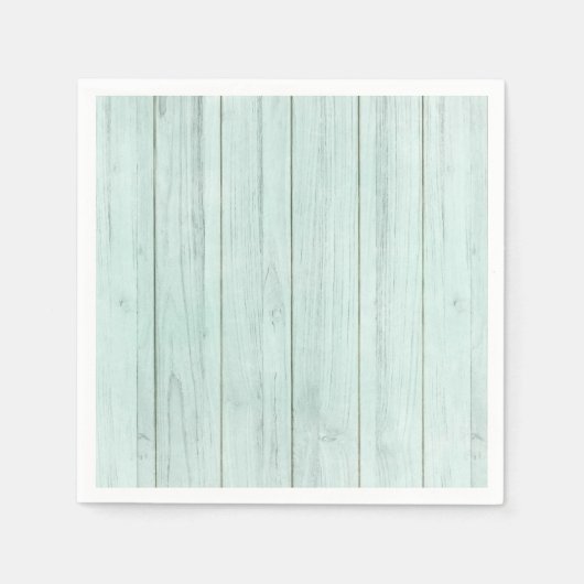 Meeresfrüchte Grüne Pastel Türkis Rustikales Holz Serviette (Vorderseite)