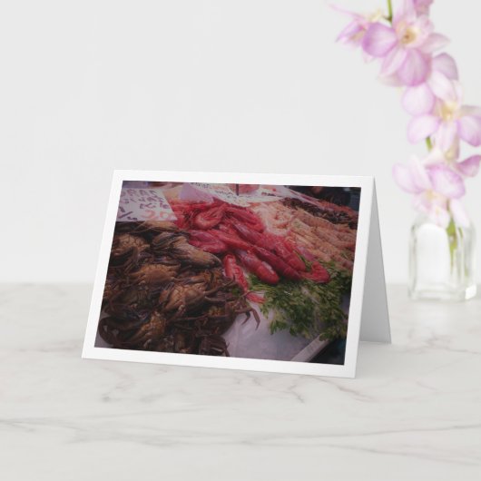 Meeresfrüchte im Mercado Central, Valencia, Spanie Karte (Orchidee)