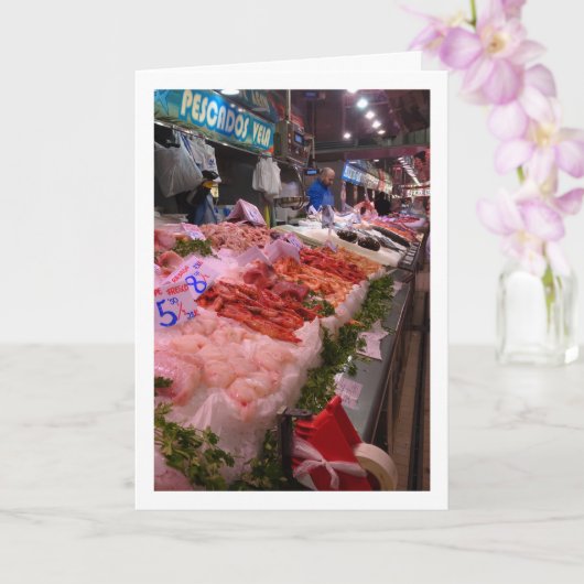 Meeresfrüchte im Mercado Central, Valencia, Spanie Karte (Orchidee)