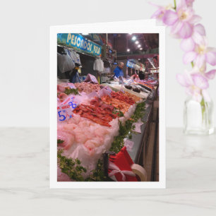 Meeresfrüchte im Mercado Central, Valencia, Spanie Karte