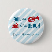 Meeresfrüchte-Kochparty Junggesellinnenabschied Button (Vorderseite)