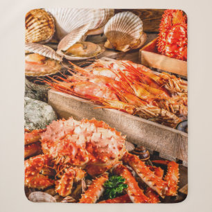 Meeresfrüchte-Kochplatte zum Abendessen am Meeresu Sherpadecke