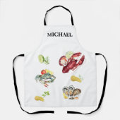 Meeresfrüchte Krebserkranker Koch Monogram Schürze (Vorderseite)
