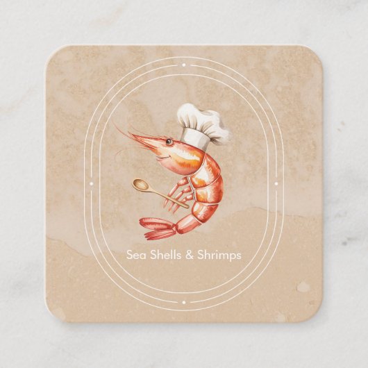 Meeresfrüchte / Küstenstrandstil Quadratische Visitenkarte (Vorderseite)