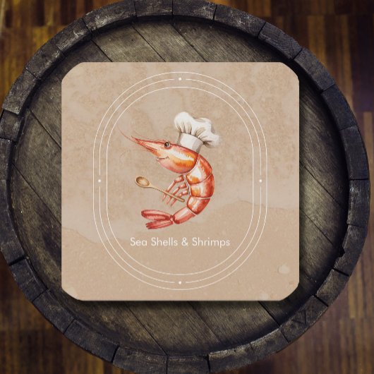 Meeresfrüchte / Küstenstrandstil Quadratische Visitenkarte