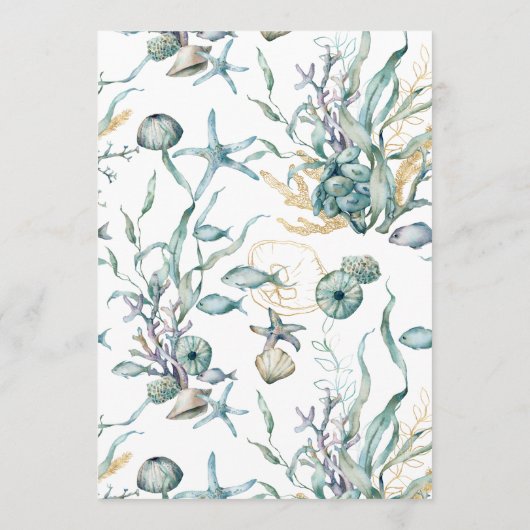 Meeresfrüchte Meeresfrüchte Menü "Coral Reef" Menükarte (Rückseite)