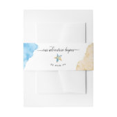 Meeresfrüchte Meeresküste Hochzeitssand Einladungsbanderole (Vorderseite Beispiel)