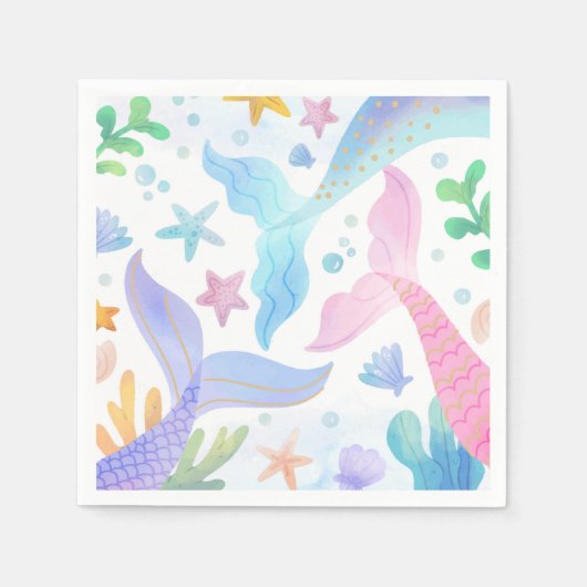 Meeresfrüchte Meerjungfrau Schwanz unter dem Party Serviette (Vorderseite)