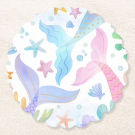 Meeresfrüchte Meerjungfrau Schwanz unter dem Party Untersetzer