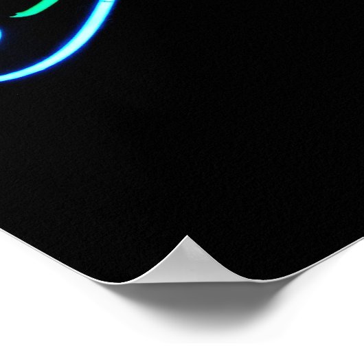 Meeresfrüchte mit Neonzeichen Poster (Ecke)