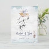 Meeresfrüchte Muscheln Save the Date (Stehend Vorderseite)