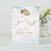 Meeresfrüchte Muscheln Save the Date (Stehend Vorderseite)