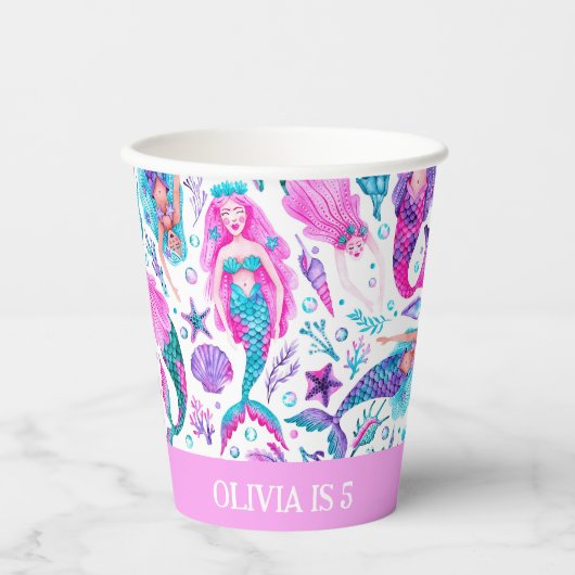 Meeresfrüchte Muscheln + Starfish Geburtstag Pappbecher (Vorderseite)