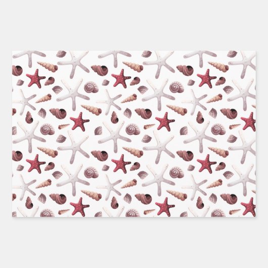 Meeresfrüchte Muscheln und Meeresfrüchte Geschenkpapier Set (Vorderseite)