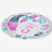 Meeresfrüchte, Muscheln und Meereslebewesen Pappteller (Schrägansicht)