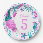 Meeresfrüchte, Muscheln und Meereslebewesen Pappteller (Vorderseite)