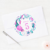 Meeresfrüchte, Muscheln und Meereslebewesen Runder Aufkleber (Umschlag)