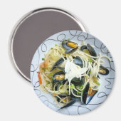 Meeresfrüchte Mussels Pasta Noodles Kühlschrank Ma Magnet (Vorderseite/Rückseite)