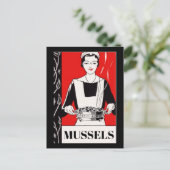 Meeresfrüchte, Mussels, Text bearbeiten Postkarte (Stehend Vorderseite)