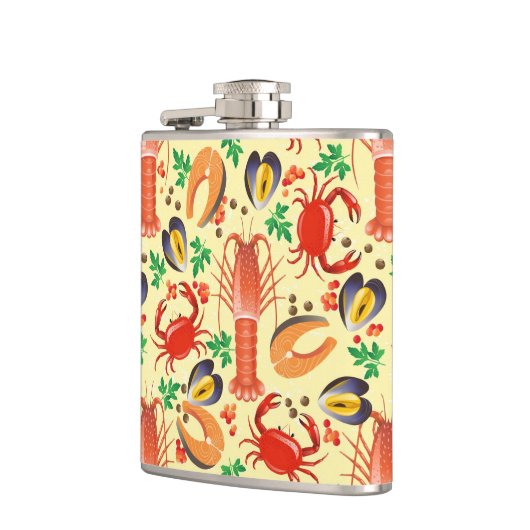 Meeresfrüchte-Muster Flachmann (Links)