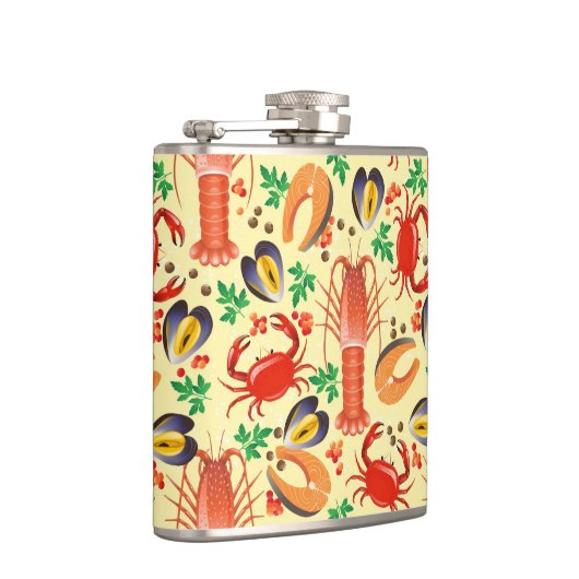 Meeresfrüchte-Muster Flachmann (Rechts)