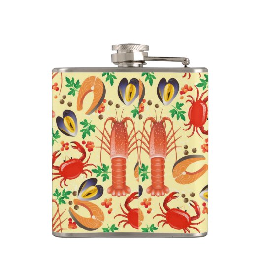 Meeresfrüchte-Muster Flachmann (Rückseite)