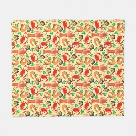 Meeresfrüchte-Muster Fleecedecke (Vorderseite (Horizontal))