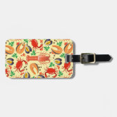 Meeresfrüchte-Muster Gepäckanhänger (Vorderseite horizontal)