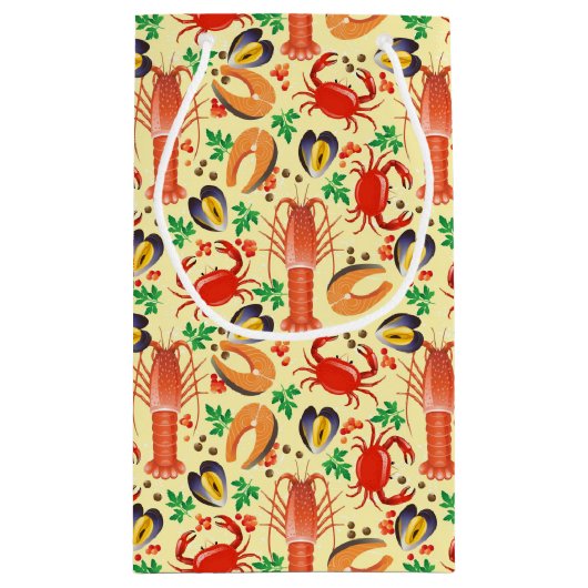 Meeresfrüchte-Muster Kleine Geschenktüte (Rückseite)