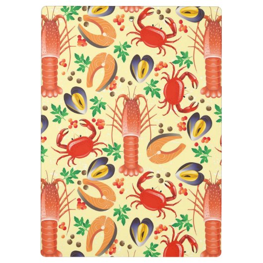 Meeresfrüchte-Muster Klemmbrett (Rückseite)
