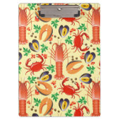 Meeresfrüchte-Muster Klemmbrett (Vorderseite)