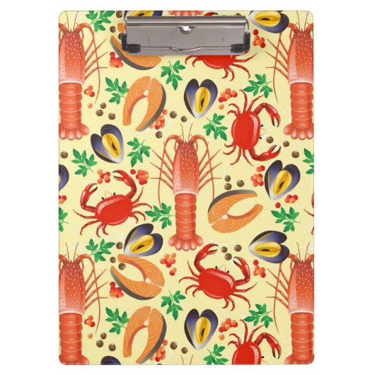 Meeresfrüchte-Muster Klemmbrett (Vorderseite)