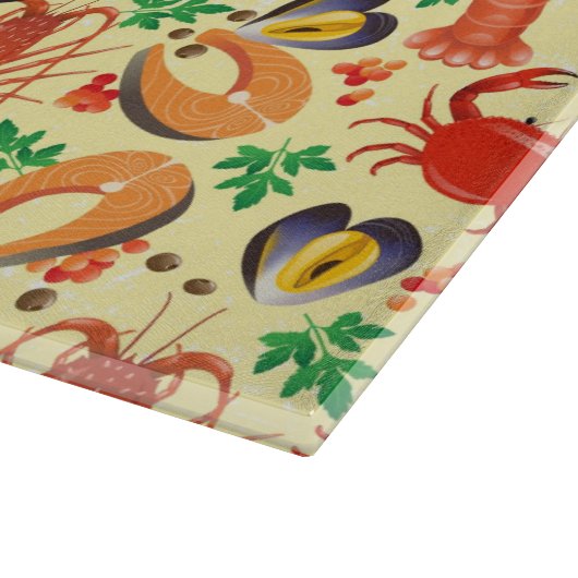 Meeresfrüchte-Muster Schneidebrett (Ecke)