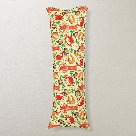 Meeresfrüchte-Muster Seitenschläferkissen (Vorderseite Vertikal)