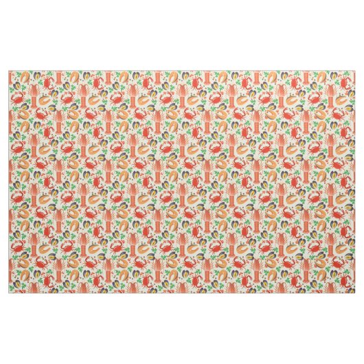 Meeresfrüchte-Muster Stoff (Fat Quarter (45,7 x 55,9 cm))