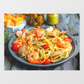 Meeresfrüchte Nudeln Garnelen Muskeln Gewürze 2 It Fensteraufkleber (Blatt)