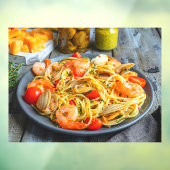 Meeresfrüchte Nudeln Garnelen Muskeln Gewürze 2 It Fensteraufkleber (Blatt 3)