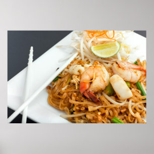 Meeresfrüchte Pad Thai Frice Noodles Poster