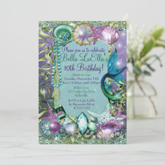 Meeresfrüchte-Party Einladungen (Stehend Vorderseite)