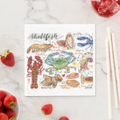 Meeresfrüchte-Party Serviette (Beispiel)